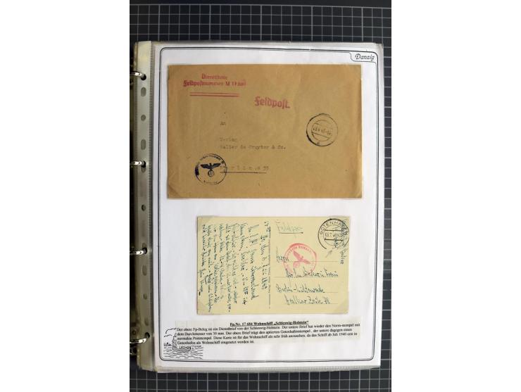 1914/1945, sehr umfangreiche Sammlung "Feldpost in Danzig" mit einigen hundert Briefen und Karten, dabei I. WK. mit interessa