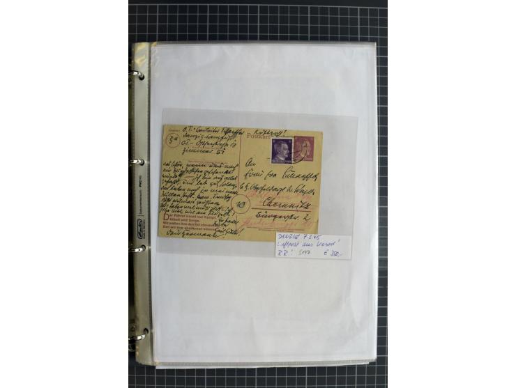 1914/1945, sehr umfangreiche Sammlung "Feldpost in Danzig" mit einigen hundert Briefen und Karten, dabei I. WK. mit interessa