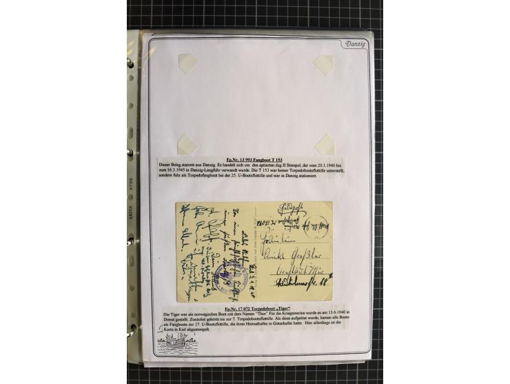 1914/1945, sehr umfangreiche Sammlung "Feldpost in Danzig" mit einigen hundert Briefen und Karten, dabei I. WK. mit interessa