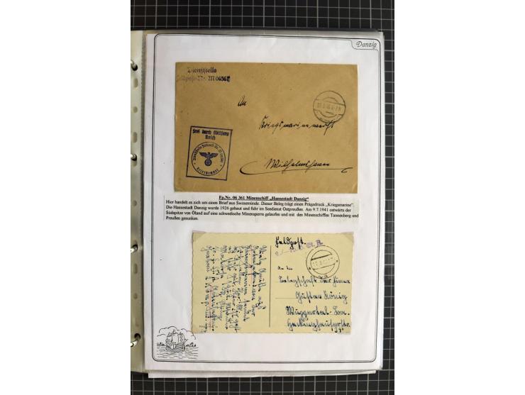 1914/1945, sehr umfangreiche Sammlung "Feldpost in Danzig" mit einigen hundert Briefen und Karten, dabei I. WK. mit interessa