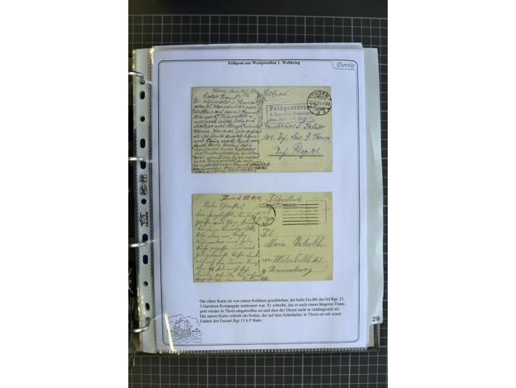 1914/1945, sehr umfangreiche Sammlung "Feldpost in Danzig" mit einigen hundert Briefen und Karten, dabei I. WK. mit interessa
