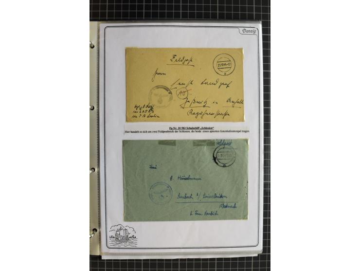 1914/1945, sehr umfangreiche Sammlung "Feldpost in Danzig" mit einigen hundert Briefen und Karten, dabei I. WK. mit interessa