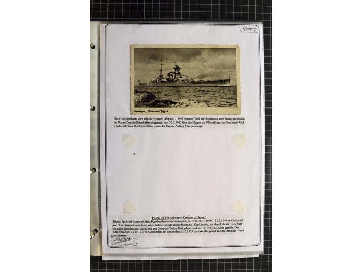1914/1945, sehr umfangreiche Sammlung "Feldpost in Danzig" mit einigen hundert Briefen und Karten, dabei I. WK. mit interessa