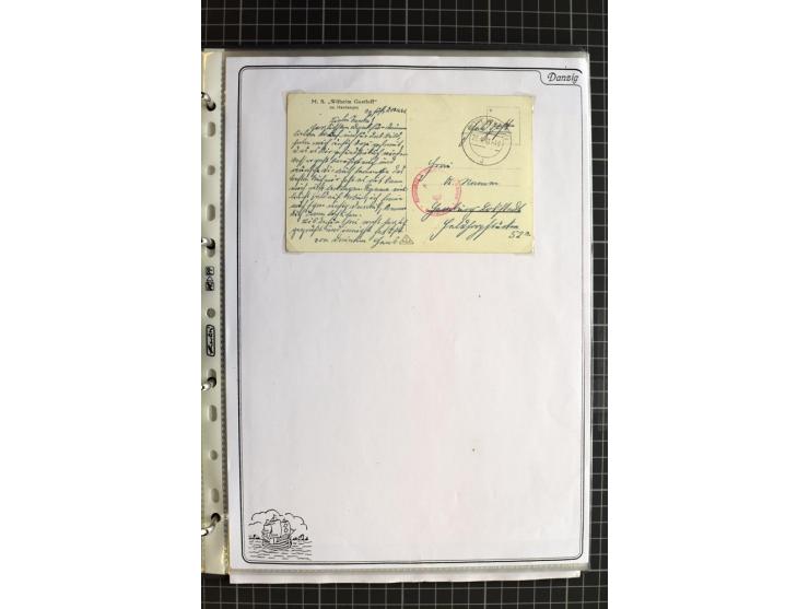 1914/1945, sehr umfangreiche Sammlung "Feldpost in Danzig" mit einigen hundert Briefen und Karten, dabei I. WK. mit interessa