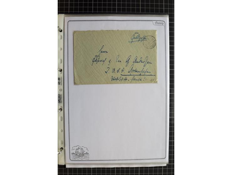 1914/1945, sehr umfangreiche Sammlung "Feldpost in Danzig" mit einigen hundert Briefen und Karten, dabei I. WK. mit interessa