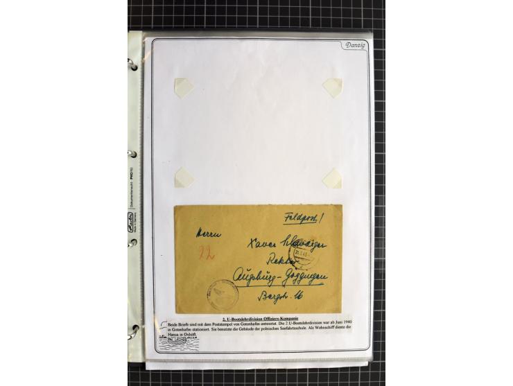 1914/1945, sehr umfangreiche Sammlung "Feldpost in Danzig" mit einigen hundert Briefen und Karten, dabei I. WK. mit interessa