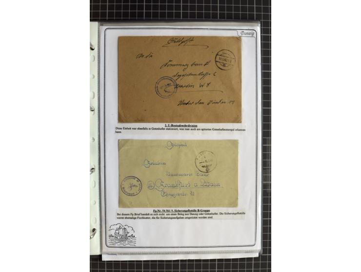 1914/1945, sehr umfangreiche Sammlung "Feldpost in Danzig" mit einigen hundert Briefen und Karten, dabei I. WK. mit interessa