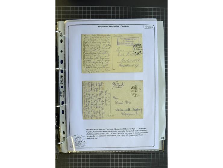 1914/1945, sehr umfangreiche Sammlung "Feldpost in Danzig" mit einigen hundert Briefen und Karten, dabei I. WK. mit interessa