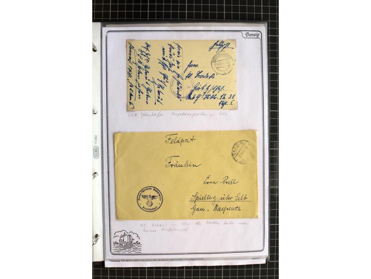 1914/1945, sehr umfangreiche Sammlung "Feldpost in Danzig" mit einigen hundert Briefen und Karten, dabei I. WK. mit interessa