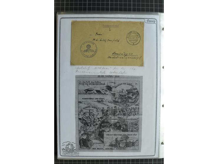 1914/1945, sehr umfangreiche Sammlung "Feldpost in Danzig" mit einigen hundert Briefen und Karten, dabei I. WK. mit interessa