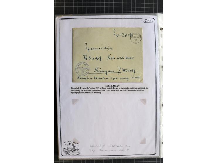 1914/1945, sehr umfangreiche Sammlung "Feldpost in Danzig" mit einigen hundert Briefen und Karten, dabei I. WK. mit interessa