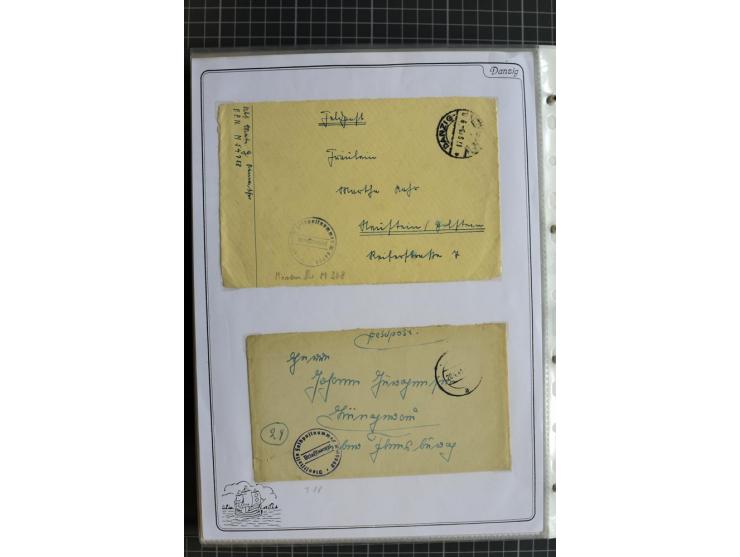 1914/1945, sehr umfangreiche Sammlung "Feldpost in Danzig" mit einigen hundert Briefen und Karten, dabei I. WK. mit interessa