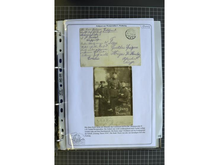 1914/1945, sehr umfangreiche Sammlung "Feldpost in Danzig" mit einigen hundert Briefen und Karten, dabei I. WK. mit interessa