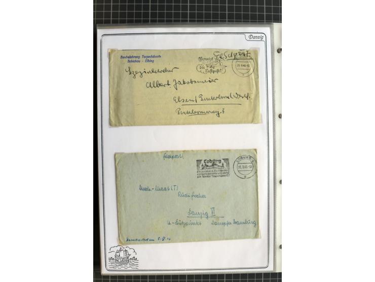 1914/1945, sehr umfangreiche Sammlung "Feldpost in Danzig" mit einigen hundert Briefen und Karten, dabei I. WK. mit interessa