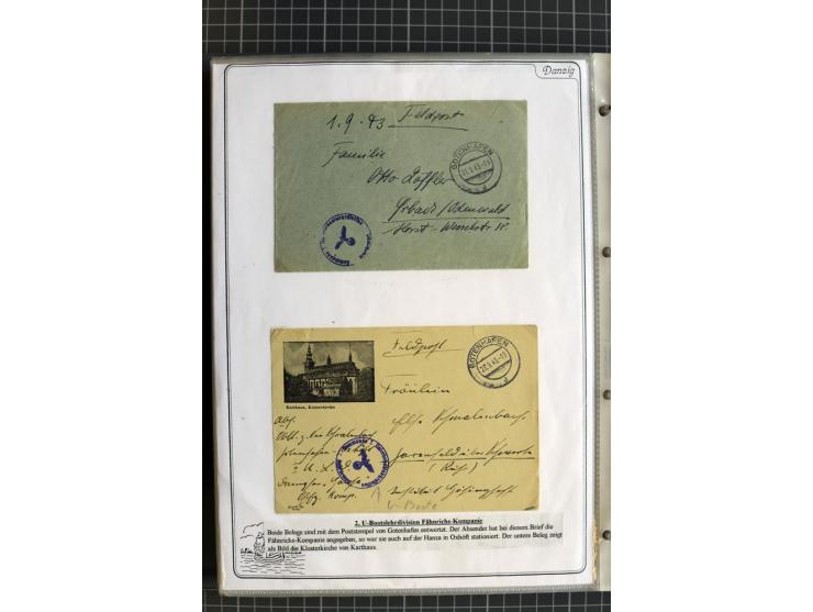 1914/1945, sehr umfangreiche Sammlung "Feldpost in Danzig" mit einigen hundert Briefen und Karten, dabei I. WK. mit interessa
