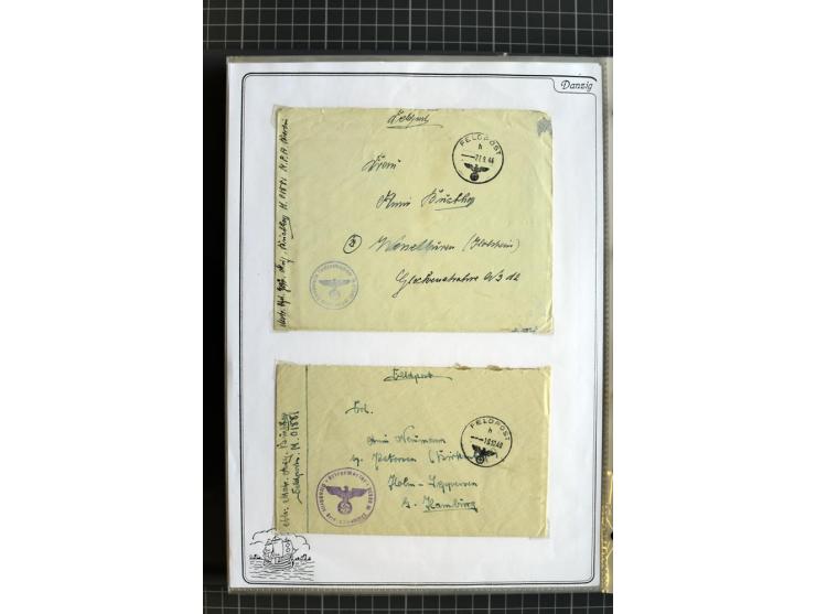 1914/1945, sehr umfangreiche Sammlung "Feldpost in Danzig" mit einigen hundert Briefen und Karten, dabei I. WK. mit interessa