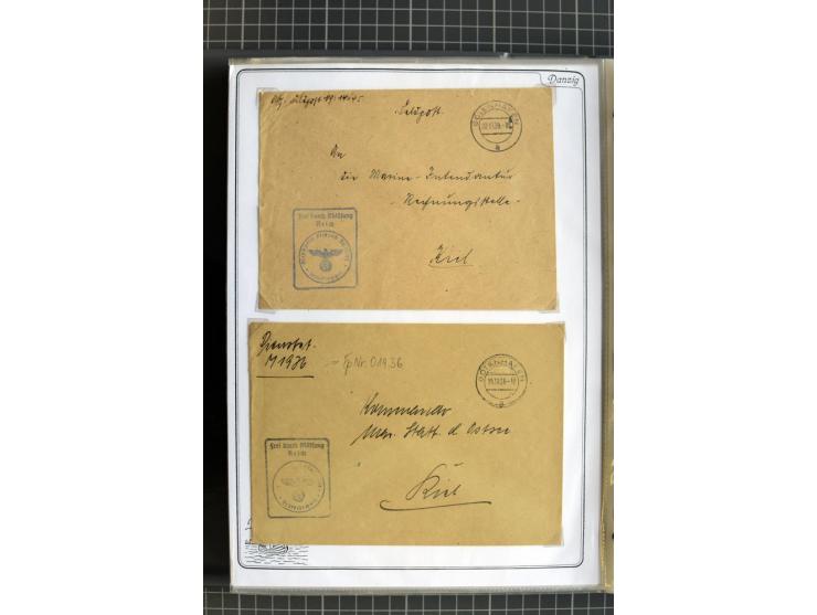 1914/1945, sehr umfangreiche Sammlung "Feldpost in Danzig" mit einigen hundert Briefen und Karten, dabei I. WK. mit interessa