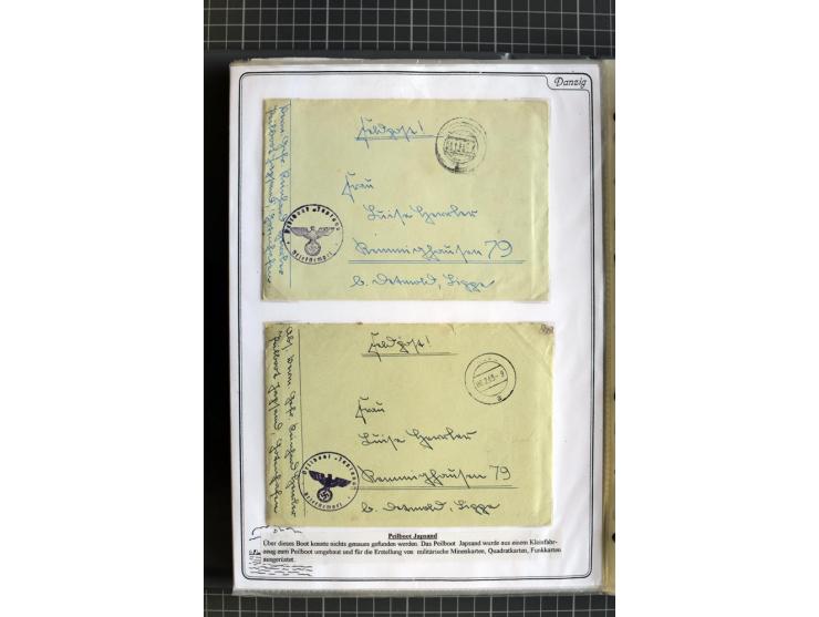 1914/1945, sehr umfangreiche Sammlung "Feldpost in Danzig" mit einigen hundert Briefen und Karten, dabei I. WK. mit interessa