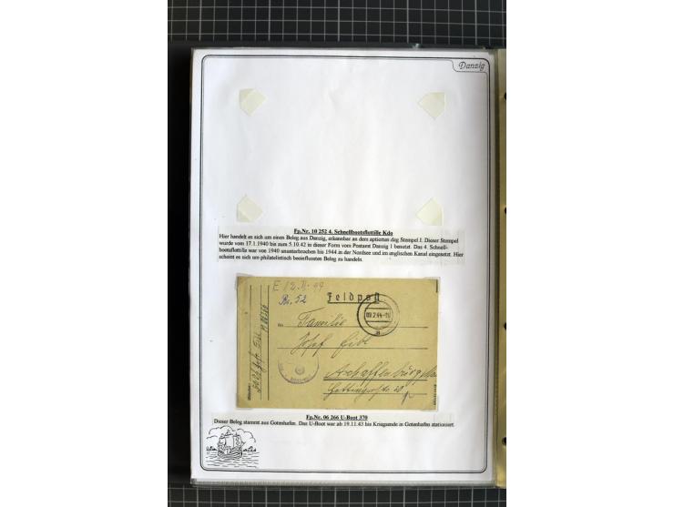 1914/1945, sehr umfangreiche Sammlung "Feldpost in Danzig" mit einigen hundert Briefen und Karten, dabei I. WK. mit interessa