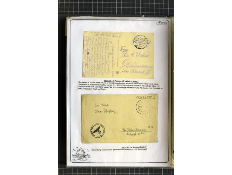 1914/1945, sehr umfangreiche Sammlung "Feldpost in Danzig" mit einigen hundert Briefen und Karten, dabei I. WK. mit interessa