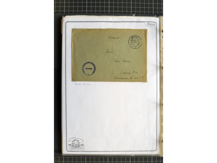 1914/1945, sehr umfangreiche Sammlung "Feldpost in Danzig" mit einigen hundert Briefen und Karten, dabei I. WK. mit interessa