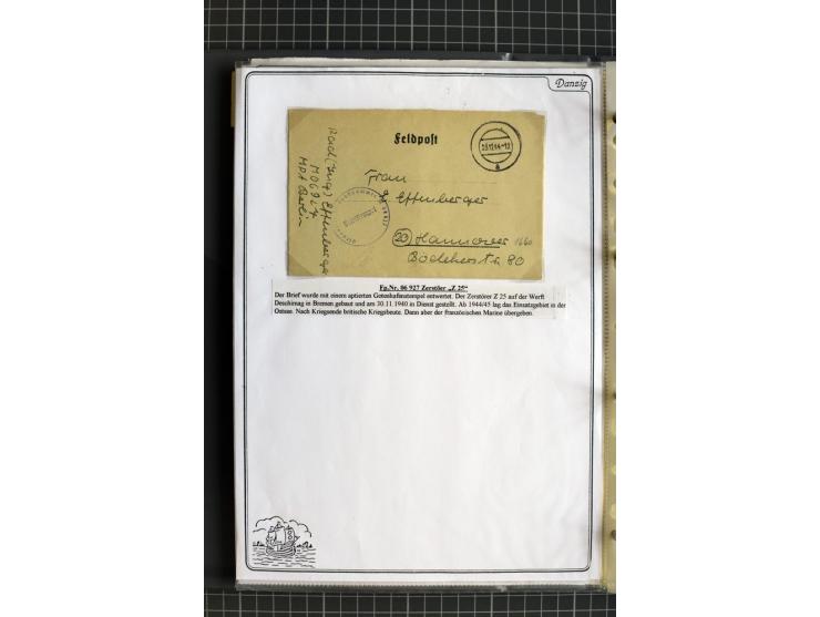 1914/1945, sehr umfangreiche Sammlung "Feldpost in Danzig" mit einigen hundert Briefen und Karten, dabei I. WK. mit interessa