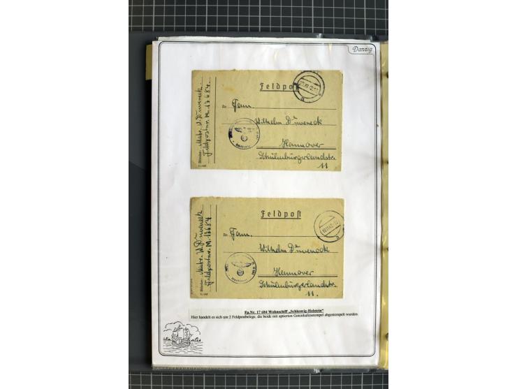 1914/1945, sehr umfangreiche Sammlung "Feldpost in Danzig" mit einigen hundert Briefen und Karten, dabei I. WK. mit interessa