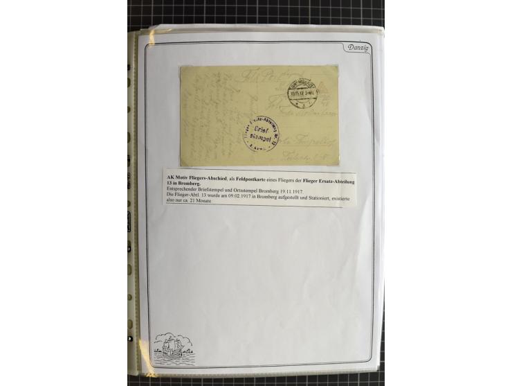 1914/1945, sehr umfangreiche Sammlung "Feldpost in Danzig" mit einigen hundert Briefen und Karten, dabei I. WK. mit interessa