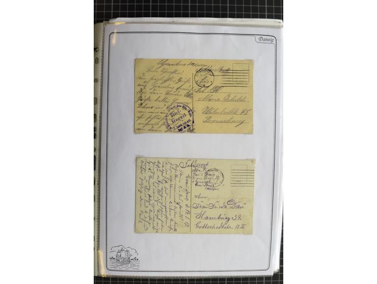 1914/1945, sehr umfangreiche Sammlung "Feldpost in Danzig" mit einigen hundert Briefen und Karten, dabei I. WK. mit interessa