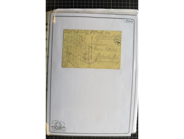 1914/1945, sehr umfangreiche Sammlung "Feldpost in Danzig" mit einigen hundert Briefen und Karten, dabei I. WK. mit interessa