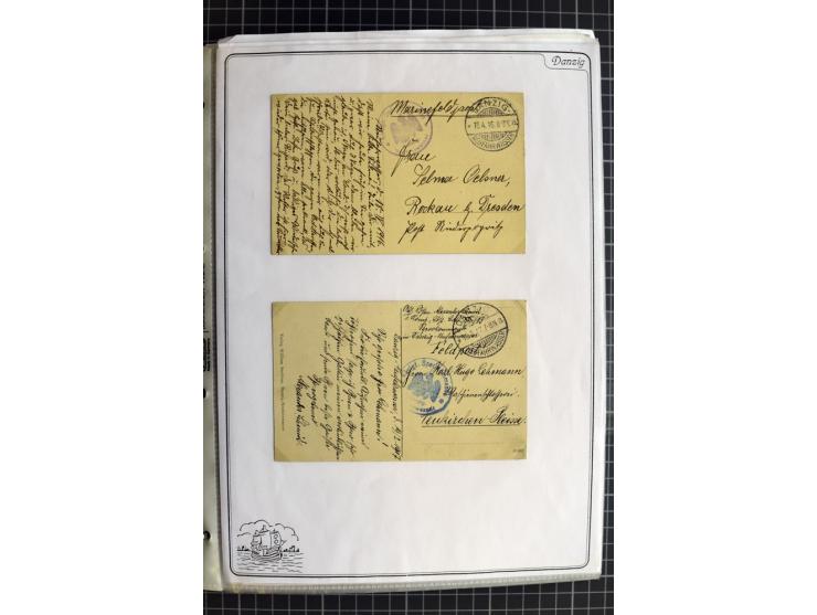 1914/1945, sehr umfangreiche Sammlung "Feldpost in Danzig" mit einigen hundert Briefen und Karten, dabei I. WK. mit interessa