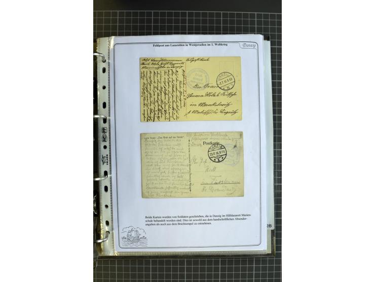 1914/1945, sehr umfangreiche Sammlung "Feldpost in Danzig" mit einigen hundert Briefen und Karten, dabei I. WK. mit interessa