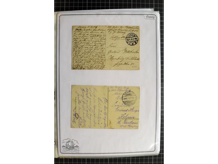 1914/1945, sehr umfangreiche Sammlung "Feldpost in Danzig" mit einigen hundert Briefen und Karten, dabei I. WK. mit interessa