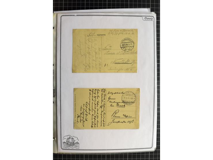 1914/1945, sehr umfangreiche Sammlung "Feldpost in Danzig" mit einigen hundert Briefen und Karten, dabei I. WK. mit interessa
