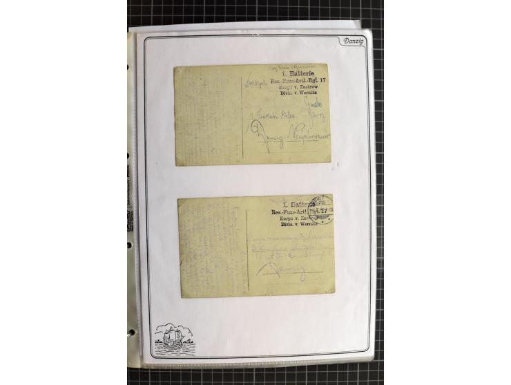 1914/1945, sehr umfangreiche Sammlung "Feldpost in Danzig" mit einigen hundert Briefen und Karten, dabei I. WK. mit interessa