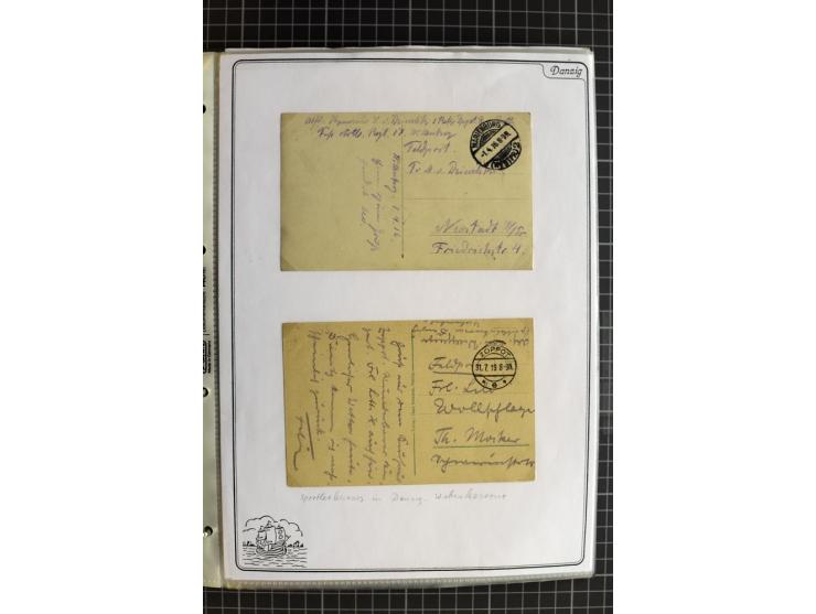 1914/1945, sehr umfangreiche Sammlung "Feldpost in Danzig" mit einigen hundert Briefen und Karten, dabei I. WK. mit interessa