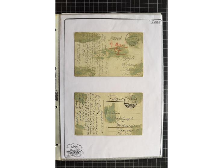 1914/1945, sehr umfangreiche Sammlung "Feldpost in Danzig" mit einigen hundert Briefen und Karten, dabei I. WK. mit interessa