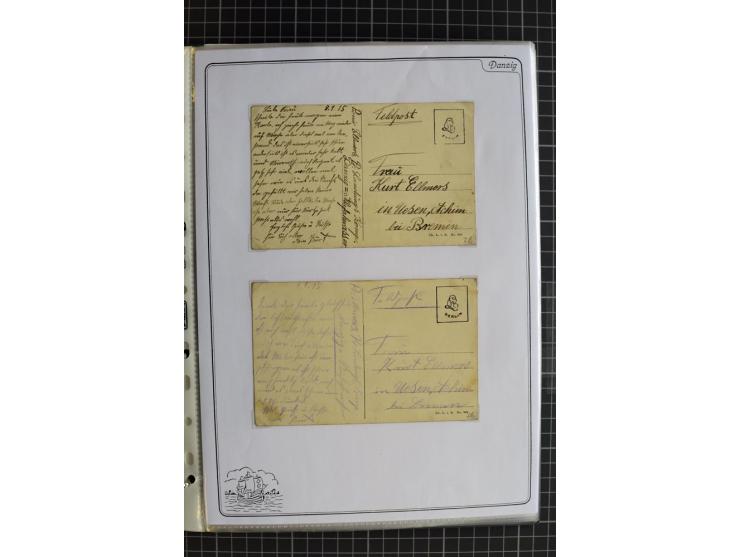 1914/1945, sehr umfangreiche Sammlung "Feldpost in Danzig" mit einigen hundert Briefen und Karten, dabei I. WK. mit interessa