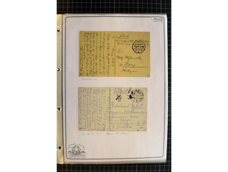 1914/1945, sehr umfangreiche Sammlung "Feldpost in Danzig" mit einigen hundert Briefen und Karten, dabei I. WK. mit interessa