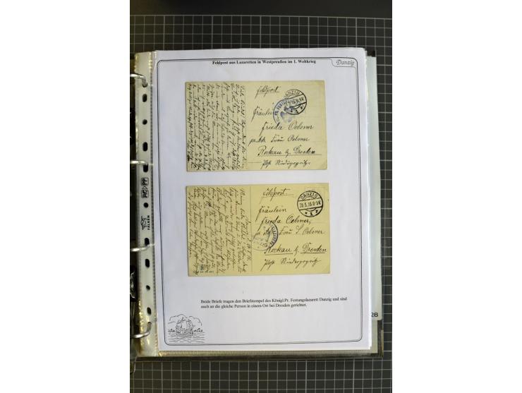 1914/1945, sehr umfangreiche Sammlung "Feldpost in Danzig" mit einigen hundert Briefen und Karten, dabei I. WK. mit interessa