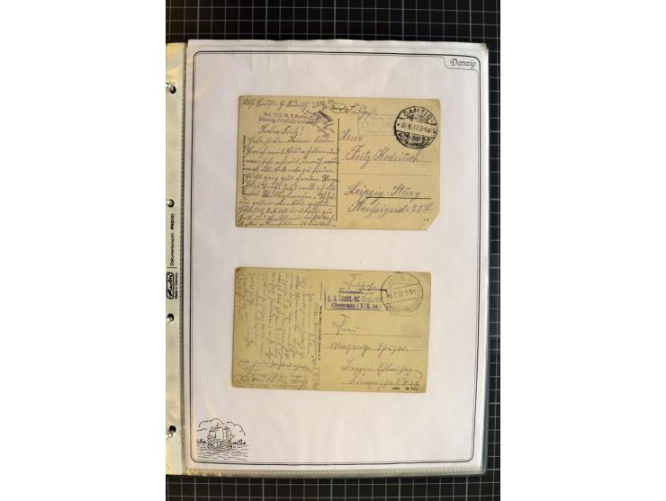 1914/1945, sehr umfangreiche Sammlung "Feldpost in Danzig" mit einigen hundert Briefen und Karten, dabei I. WK. mit interessa