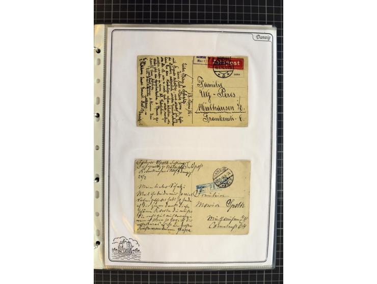 1914/1945, sehr umfangreiche Sammlung "Feldpost in Danzig" mit einigen hundert Briefen und Karten, dabei I. WK. mit interessa