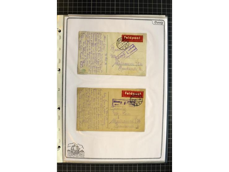 1914/1945, sehr umfangreiche Sammlung "Feldpost in Danzig" mit einigen hundert Briefen und Karten, dabei I. WK. mit interessa