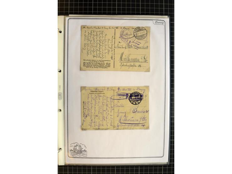 1914/1945, sehr umfangreiche Sammlung "Feldpost in Danzig" mit einigen hundert Briefen und Karten, dabei I. WK. mit interessa