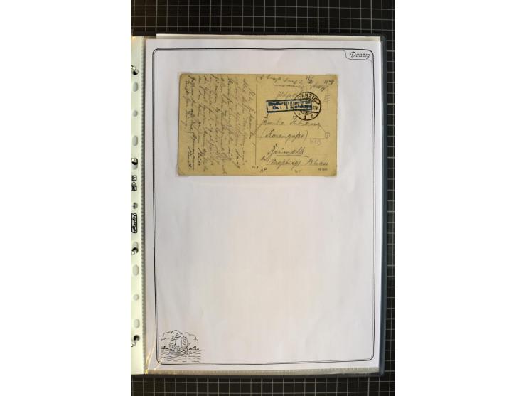 1914/1945, sehr umfangreiche Sammlung "Feldpost in Danzig" mit einigen hundert Briefen und Karten, dabei I. WK. mit interessa