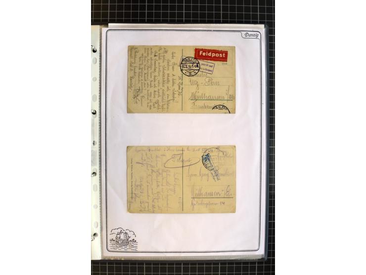 1914/1945, sehr umfangreiche Sammlung "Feldpost in Danzig" mit einigen hundert Briefen und Karten, dabei I. WK. mit interessa