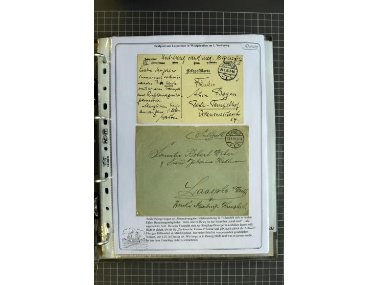 1914/1945, sehr umfangreiche Sammlung "Feldpost in Danzig" mit einigen hundert Briefen und Karten, dabei I. WK. mit interessa