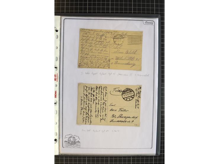 1914/1945, sehr umfangreiche Sammlung "Feldpost in Danzig" mit einigen hundert Briefen und Karten, dabei I. WK. mit interessa