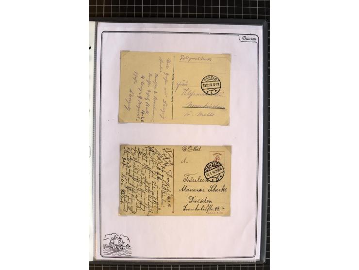 1914/1945, sehr umfangreiche Sammlung "Feldpost in Danzig" mit einigen hundert Briefen und Karten, dabei I. WK. mit interessa