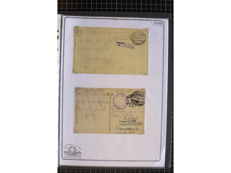 1914/1945, sehr umfangreiche Sammlung "Feldpost in Danzig" mit einigen hundert Briefen und Karten, dabei I. WK. mit interessa